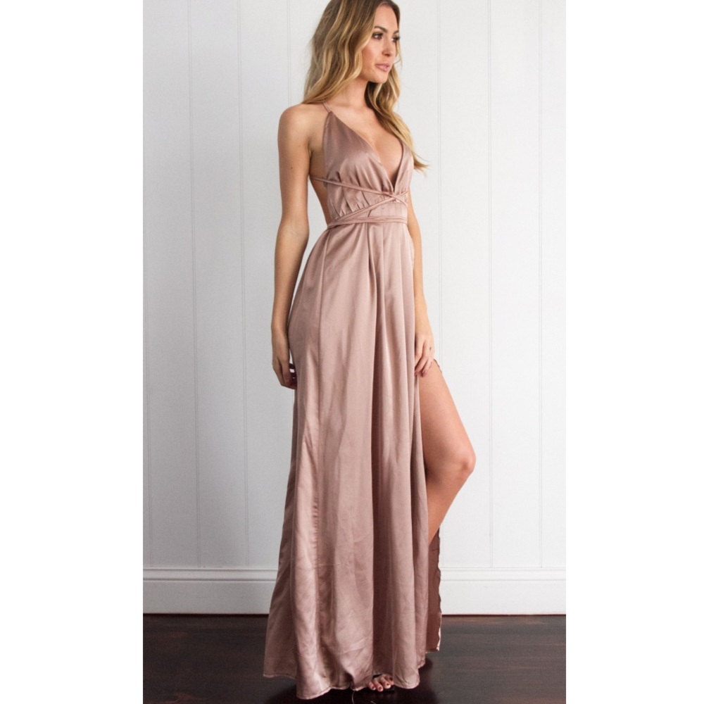 Shareen Backless Maxi Dress L Sapphire Blue